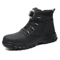 Lightweight labour protection safety shoes with leather upper and rubber sole in multiple colour options