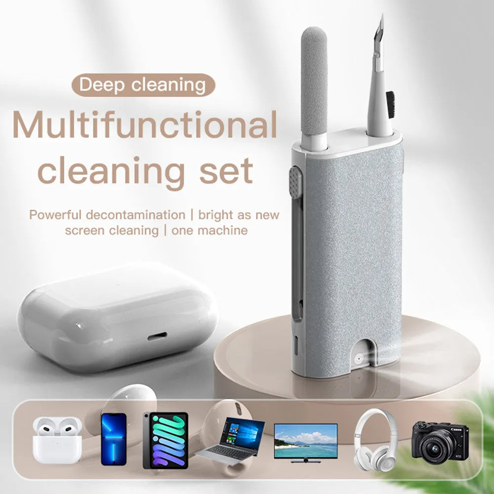 5-in-1 digital device cleaning kit with flocking sponge, brush and metal pen tip