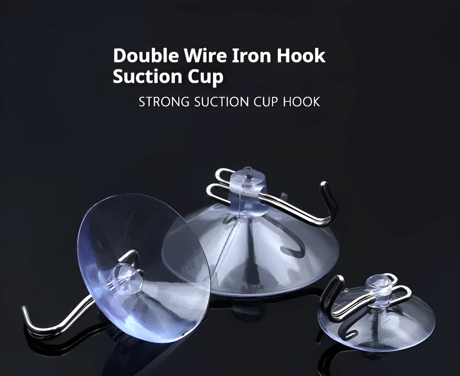 PVC suction disc with hook on glass surface, diameter 2-6cm, modern simple design, key ring variant included