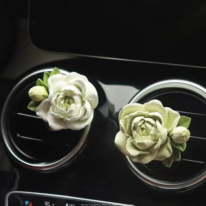 Jasmine fragrance gypsum car perfume air vent clip ornament with 5cm dimensions