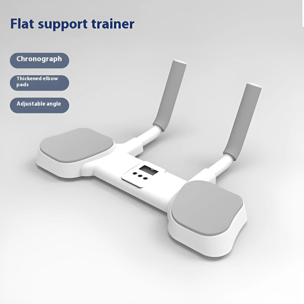 White multi-functional flat support trainer with alloy aluminium tube frame and ABS plastic components for rehabilitation.