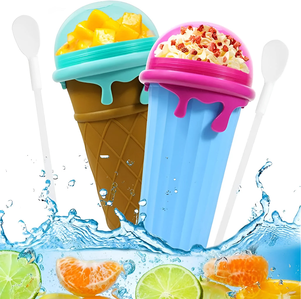 500ml blue quick-freeze slushy maker cup for homemade smoothies