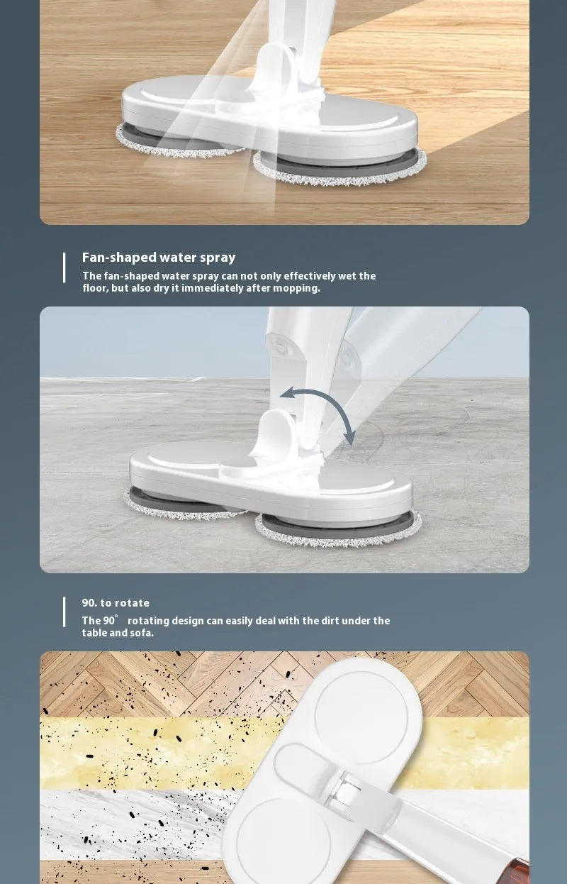 Wireless electric sweeping and mopping machine with USB charging port and separate wash basin