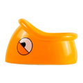 Orange ceramic overturning-proof cat bowl with fish head design, 196x121x149mm