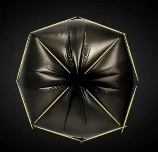 Roll of thickened black disposable plastic bags with flat-mouth design for household use.