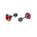 Geometric stainless steel zircon earring unisex diamond treatment multiple colours and sizes 3mm to 8mm