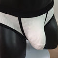 Men's U-shaped big bag briefs in breathable viscose fabric showing low waist design