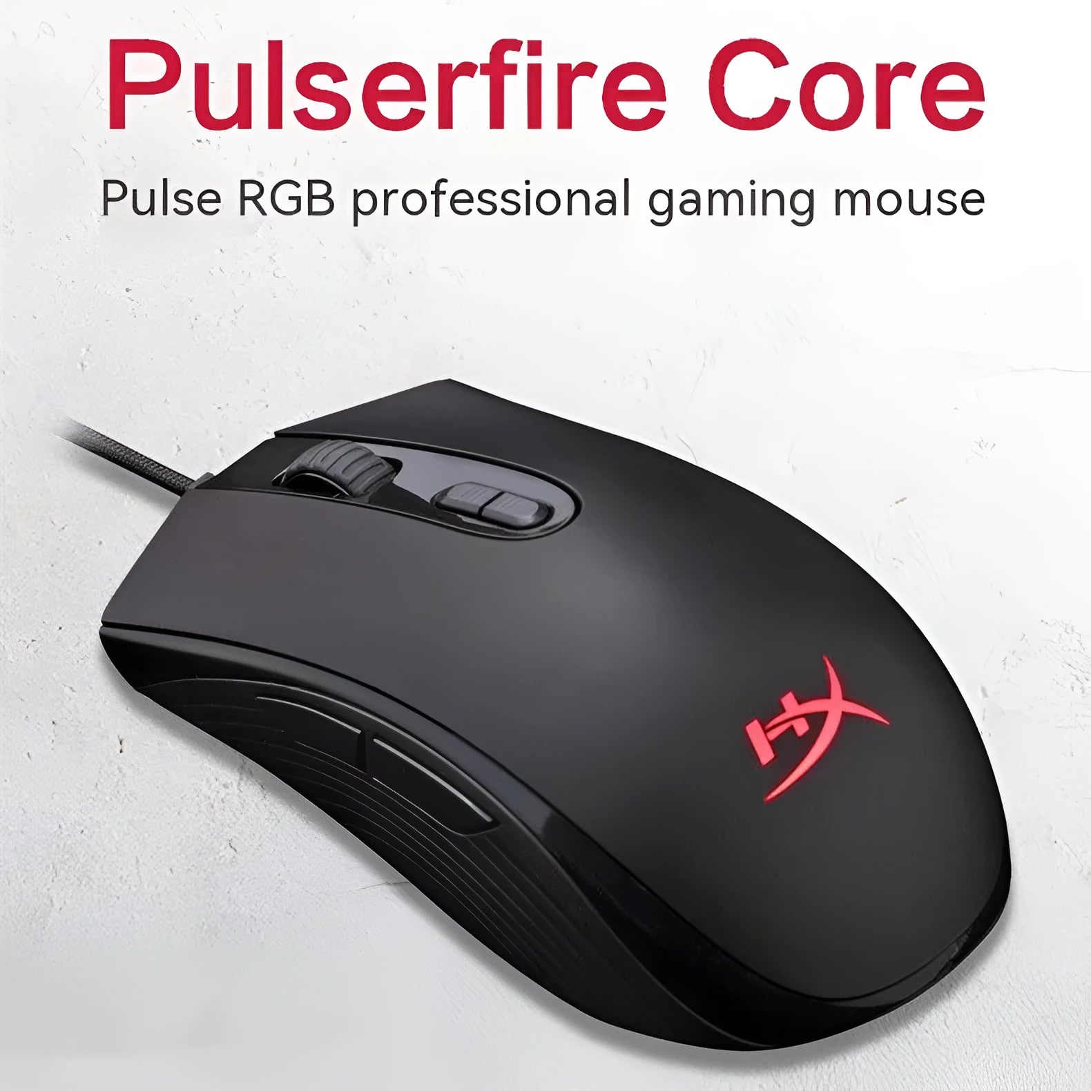 Pulsefire Core RGB wired gaming mouse in black or pink with 1.8 metre USB cable