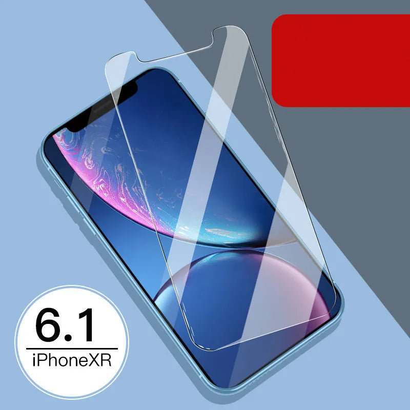 iPhone 11 Pro Max tempered glass screen protector with rear film showing 10D explosion-proof edges.