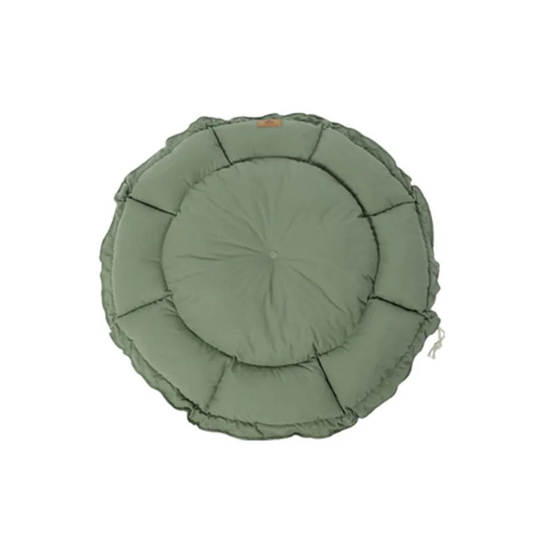 Grey reversible donut pet bed with raised rim for cats and small dogs