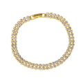 Three Drainage Diamond Bracelet rhinestone flower design women's silver bracelet with multiple row options