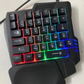 Single-handed mechanical keyboard and mouse set with ABS plastic construction and USB cable