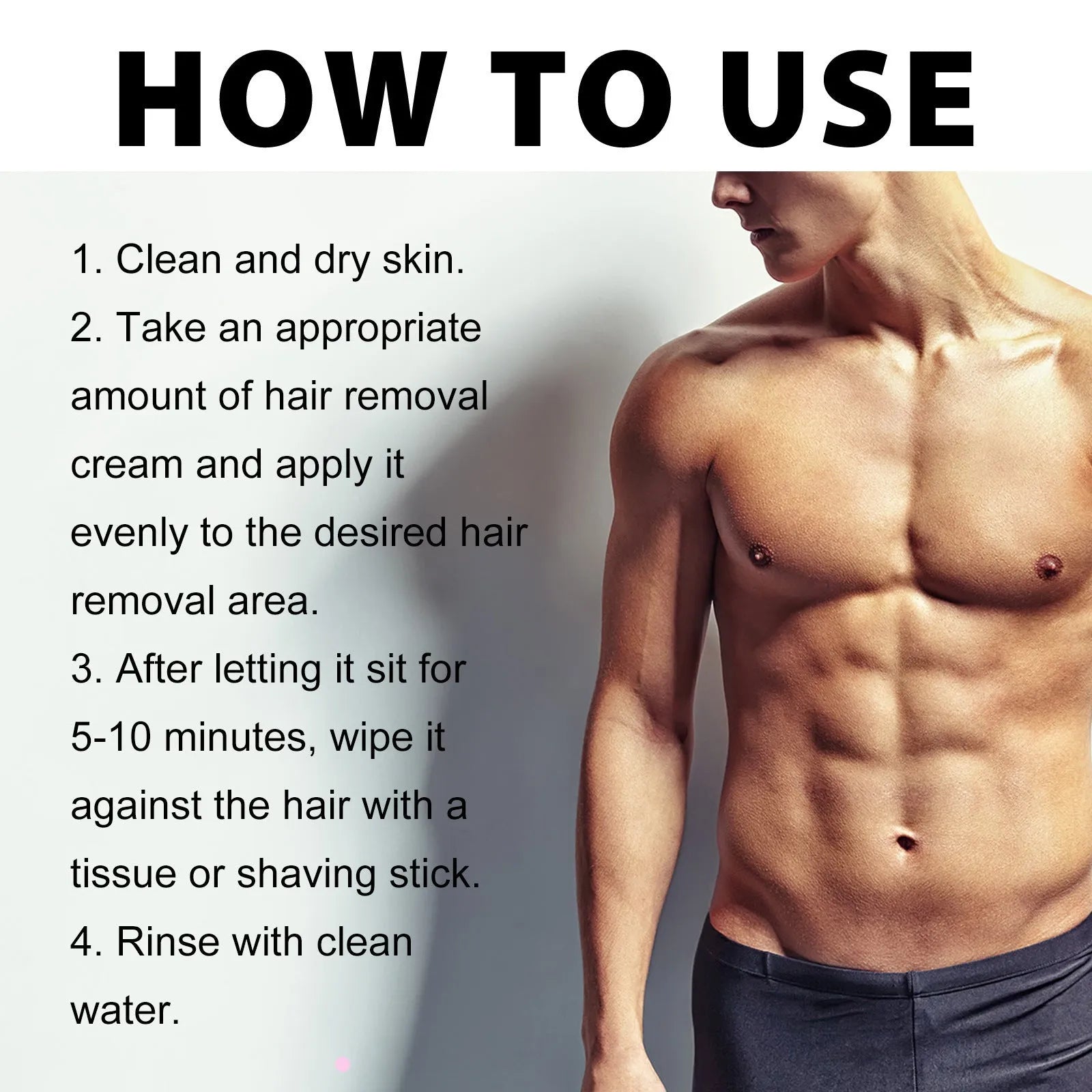 Men's 100ml hair removal cream for facial beard, lip, armpit, hand and leg body depilatory