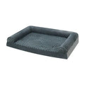 Grey cloth dog kennel house for medium large breeds in three different sizes on a white background.