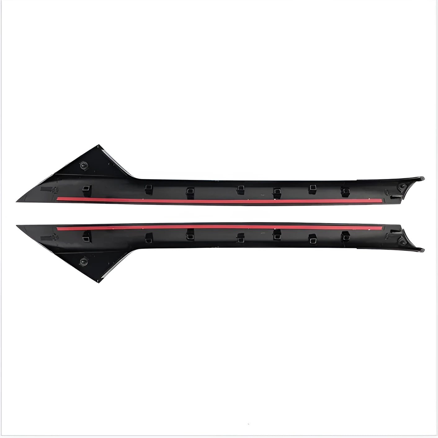 Genuine Ford gloss black front windshield trim panel OEM part.
