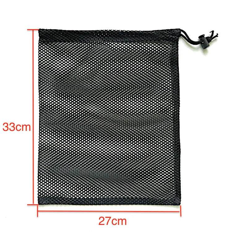 Mesh drawstring storage bag for water ball toys showing 5mm grid pattern