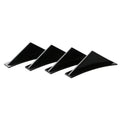 Four triangle car rear spoilers in bright black finish with flat plane design