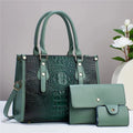 Women's PU leather crossbody bag three-piece set with wallet and card holder in minimalist design