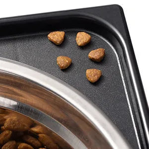 Black plastic lifting feeding bowl with stainless steel slow feeding bowl for medium to large dogs