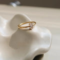 Stainless steel heart shape ring with electroplated golden finish in Golden Heart or Golden Oval colour option