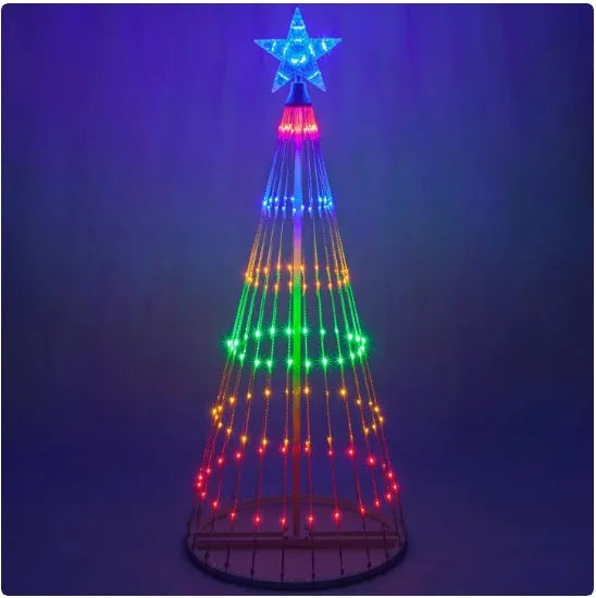 Outdoor animated multi-colour LED Christmas tree lights for garden decoration