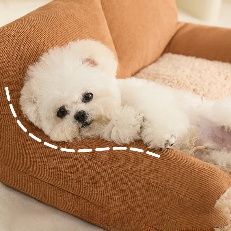 Four season pet kennel bed with removable cushion in three sizes for small medium dogs and cats