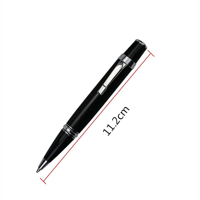 Full metal pocket ballpoint pen with black refill and two spare refills