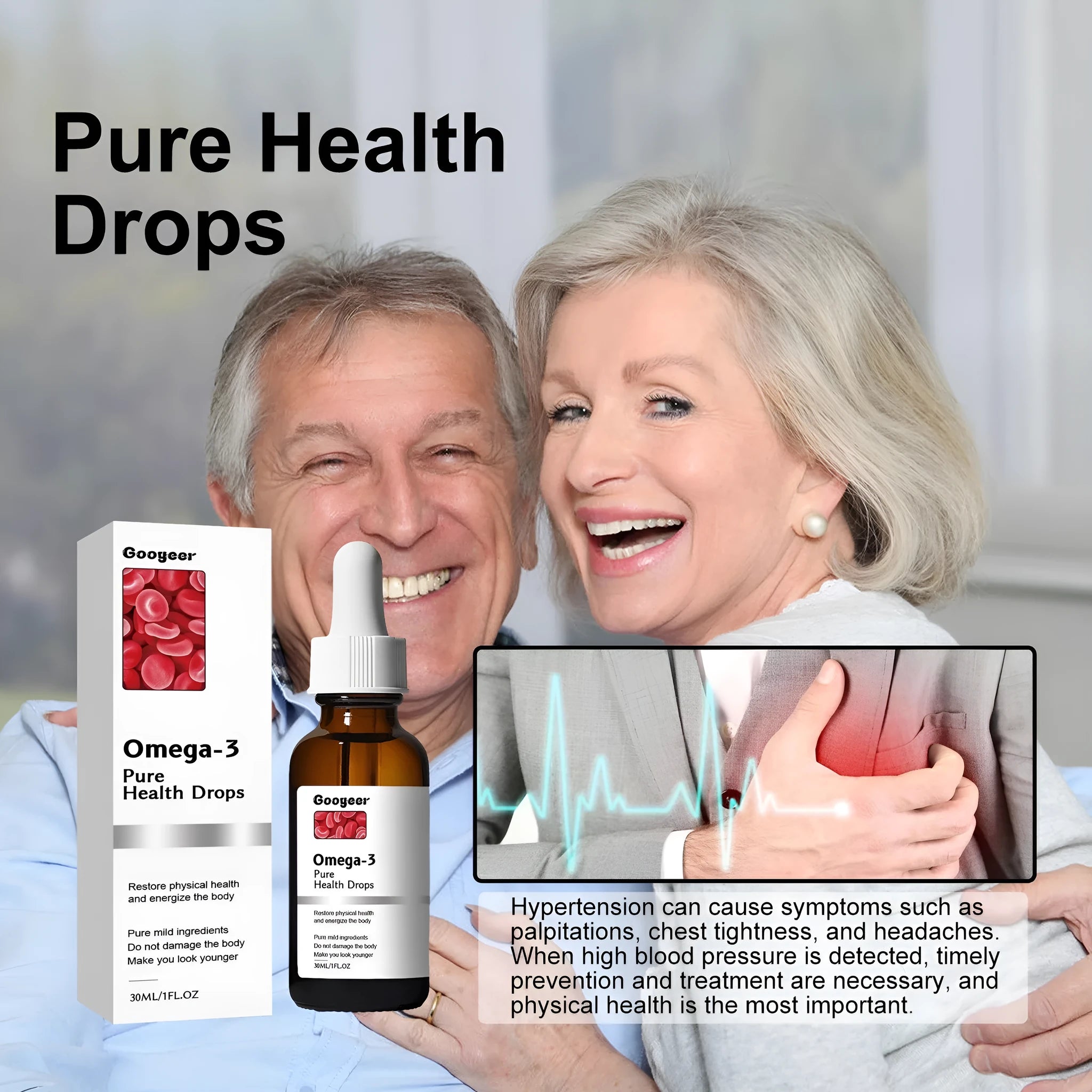 30ml bottle of Shu Health Care Drops, a liquid supplement for physical discomfort and blood balance support.