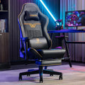 Dowinx Ls-6010 gaming chair in black leather with metal frame and adjustable armrests