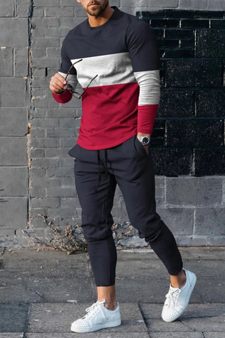 Men's casual sports suit in mesh fabric, long sleeve tracksuit, available in multiple colours and sizes M to 3XL