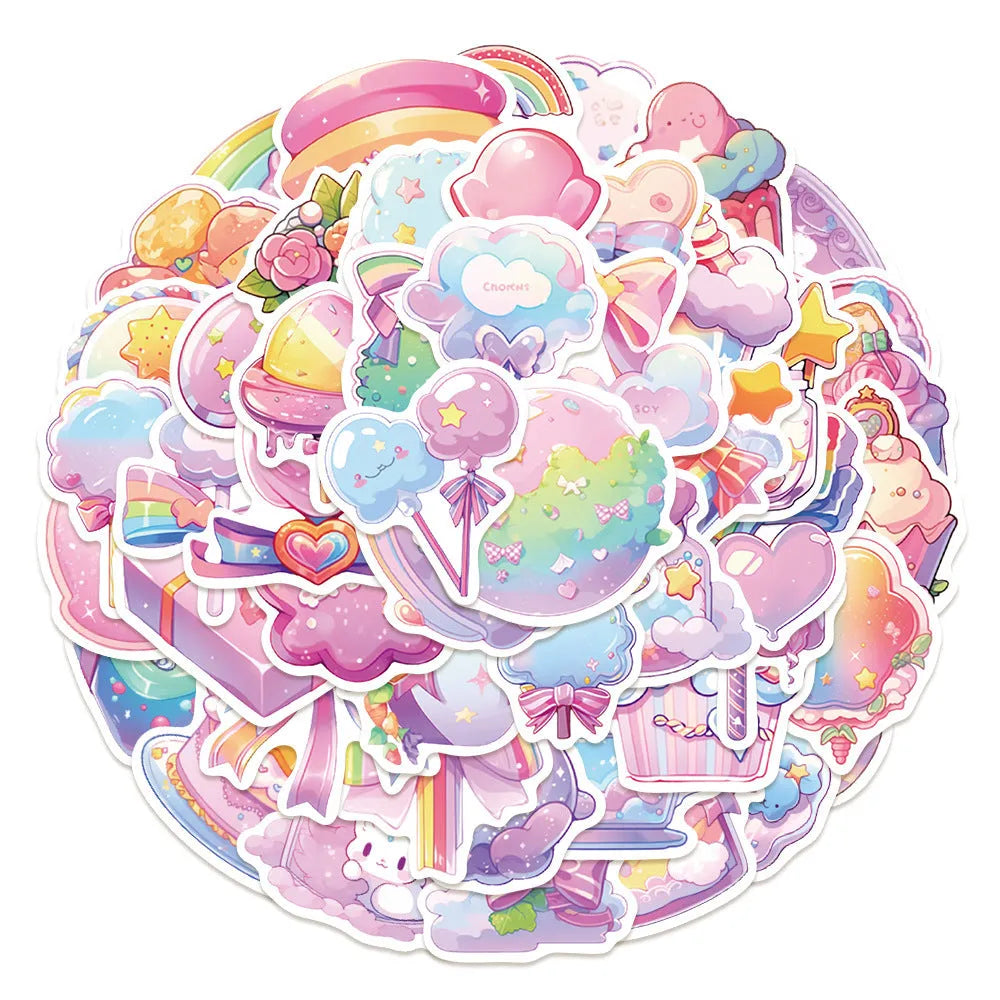 Cute fresh candy small object decorative waterproof stickers measuring 4-7cm