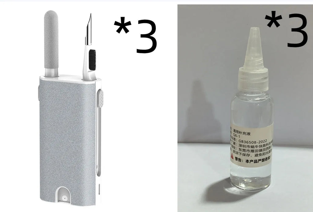 5-in-1 digital device cleaning kit with flocking sponge, brush and metal pen tip