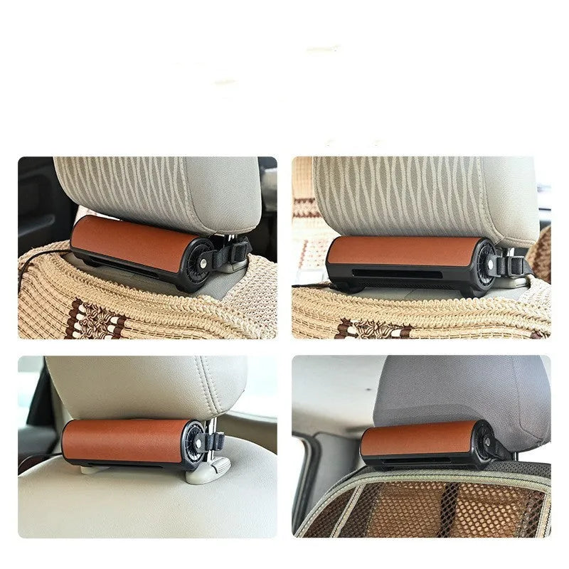 Bladeless car mounted fan with USB power cord in black, brown or red colours