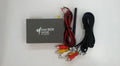 Black car Wi-Fi mirror box with antenna, power cable, and AV cable for smartphone to car screen display