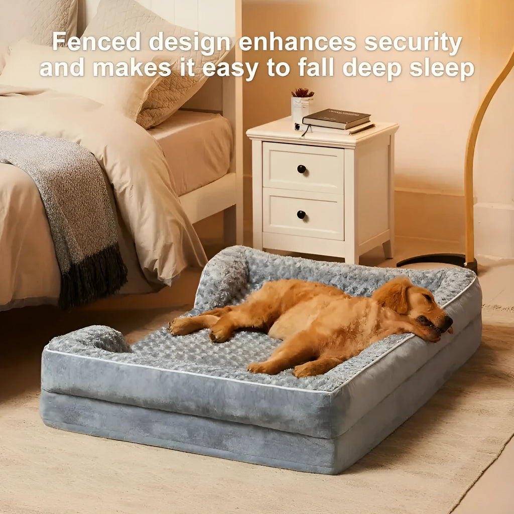 Waterproof dog kennel pad with removable cloth cover in brown colour