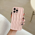 Electroplated three-dimensional wave stripe protective phone case for iPhone 17 series in various colour options.
