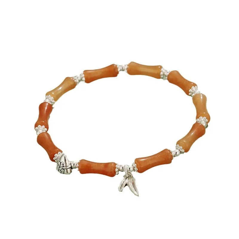 Green aventurine strawberry quartz crystal bracelet with olive jade Huang Dongling white jade stones electroplated women's sweet style jewellery