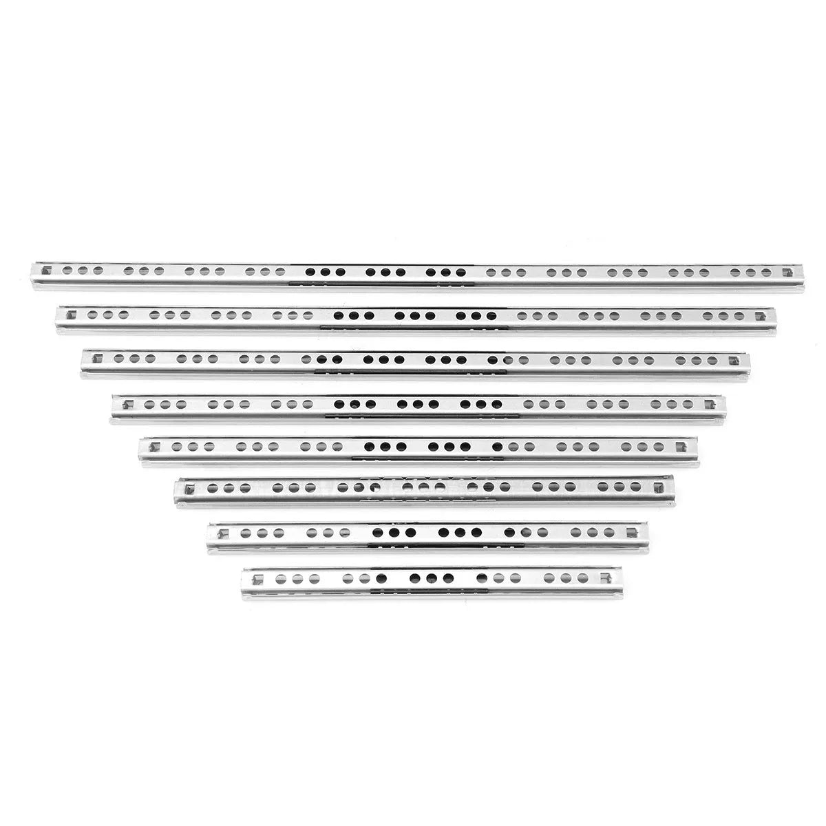 Ultra-narrow two-section drawer slide rail with ball bearing mechanism and 17mm width