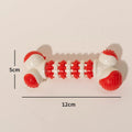 Blue bone-shaped interactive dog toy for small breeds with treat holder