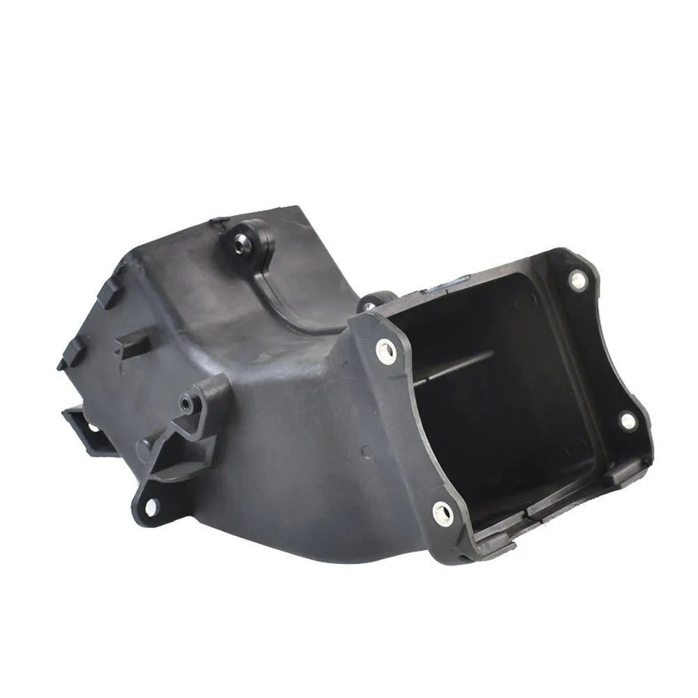 Black motorcycle ventilation intake pipe for Yamaha bikes, showing its shape and size.