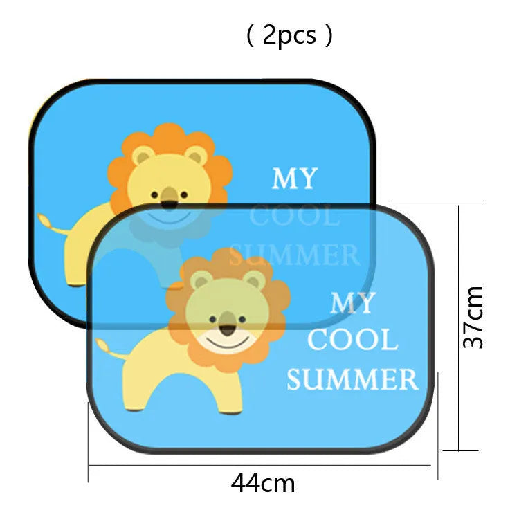 Electrostatic adsorption nylon mesh car side window sunshade with animal pair design options