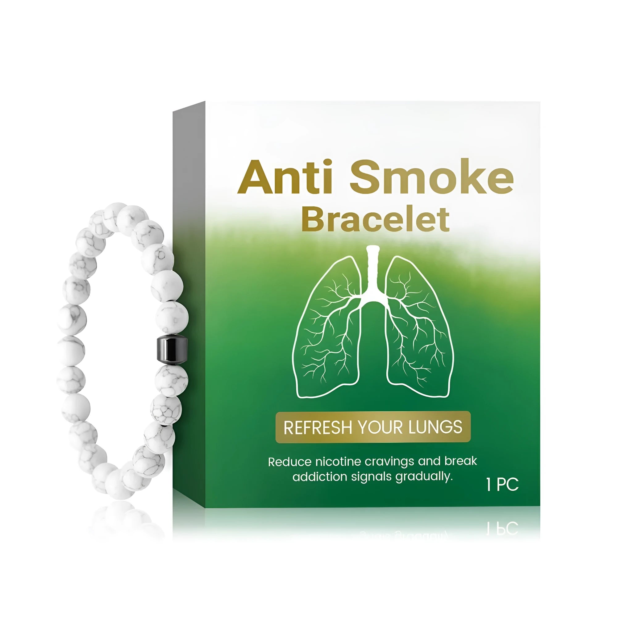 Synthetic turquoise anti-smoking bracelet for women with adjustable design