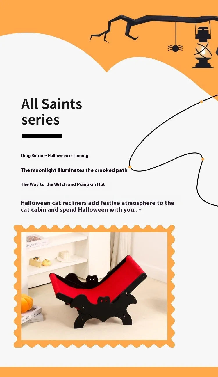 MW-054 wooden cat lounge chair pet bed in black or red colour.