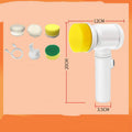 Rechargeable electric dishwashing brush with multiple replaceable brush heads and storage hook