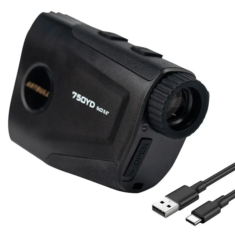 Golf laser rangefinder with slope compensation and flag lock feature