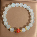Blue agate crystal bracelet with colourful beads in Japanese-Korean style for women