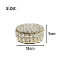 European-style French gold iron jewellery storage box with a transparent crystal glass lid.