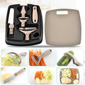 Green eight-piece multi-function kitchen planer set with disassemblable components on a PP base.