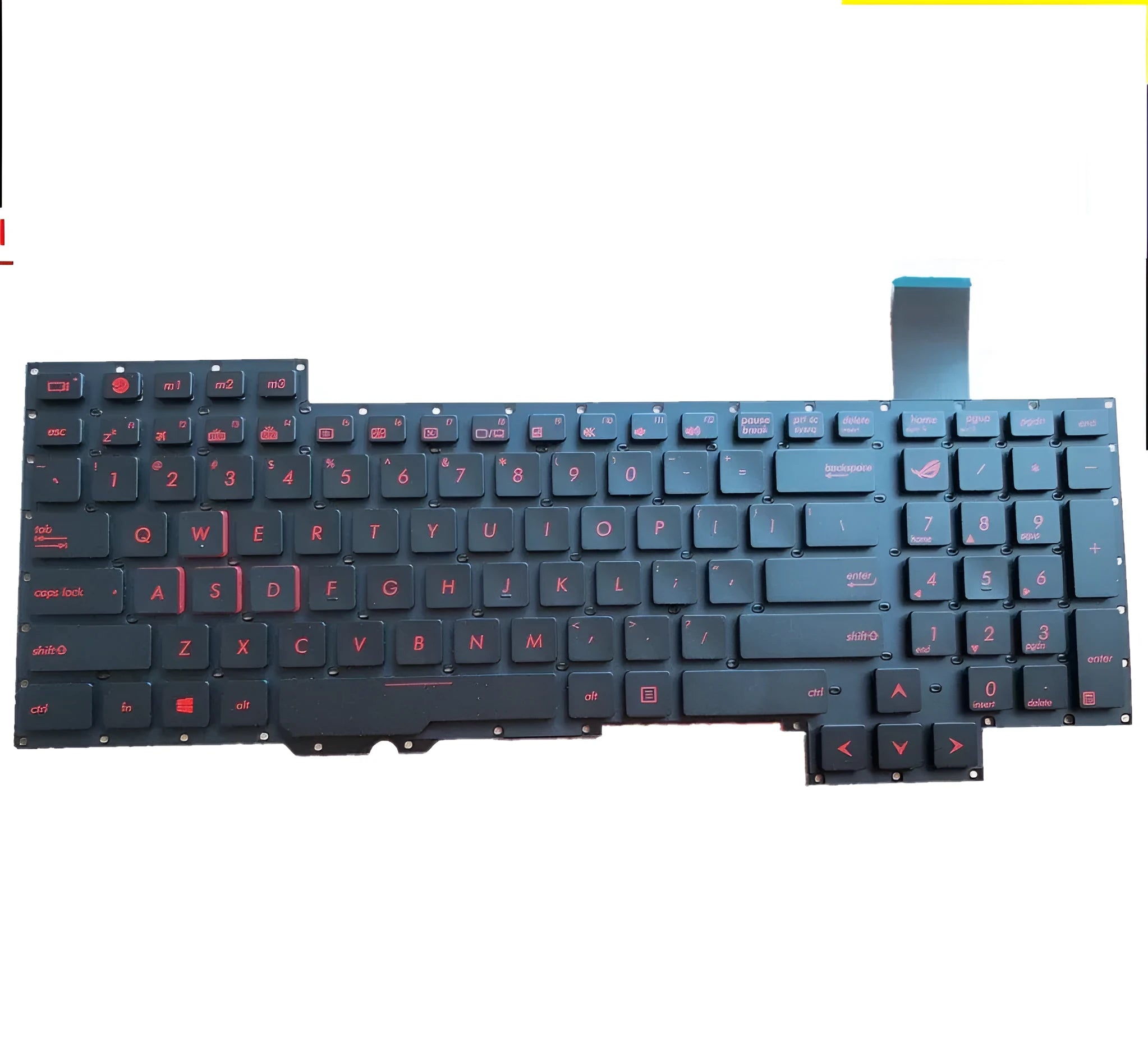 Black wired PS/2 computer keyboard with multimedia keys and ergonomic design on a desk.
