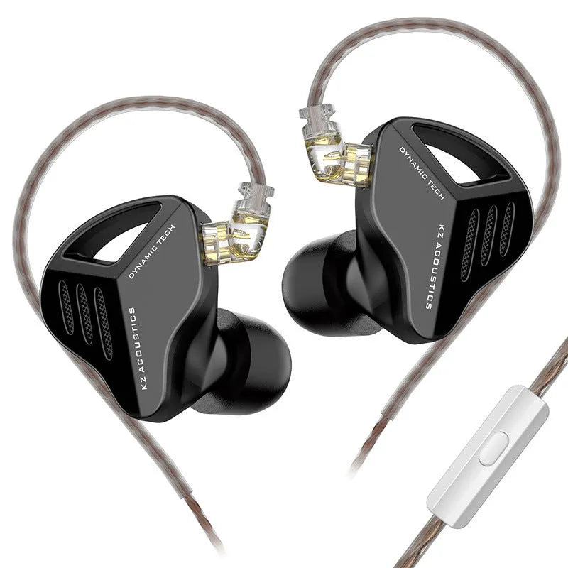 KZ ZAX in-ear headphones in black or silver blue with 3.5mm L-bend plug